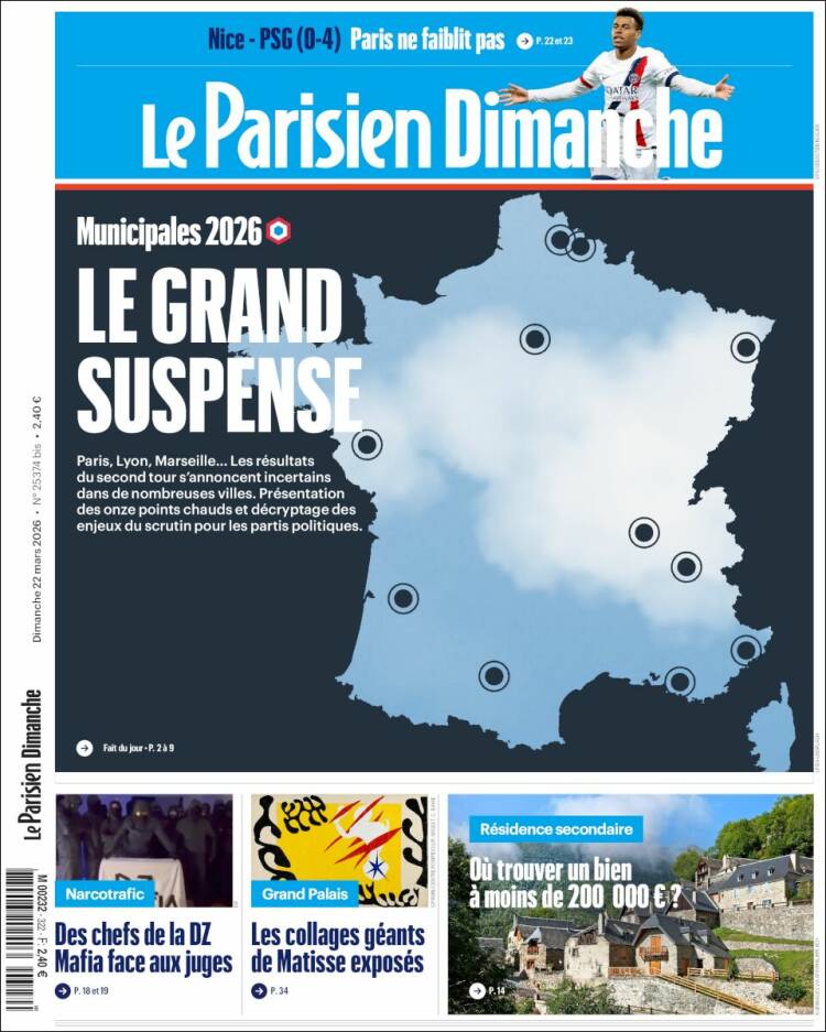 Portada de Le Parisien (Francia)
