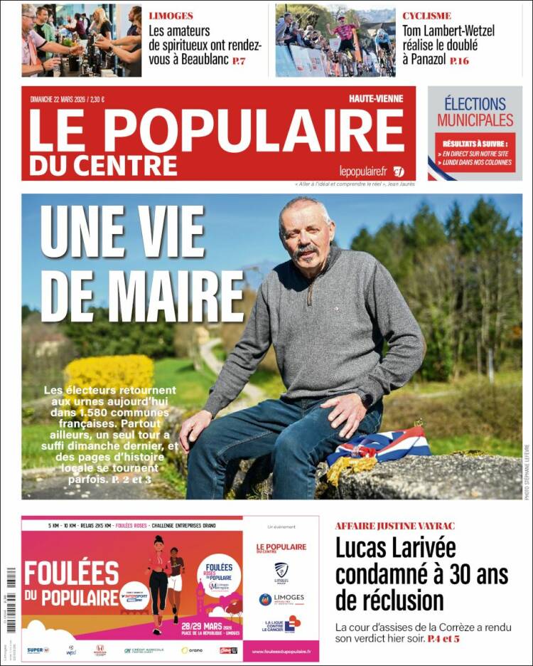 Portada de Le Populaire du Centre (Francia)