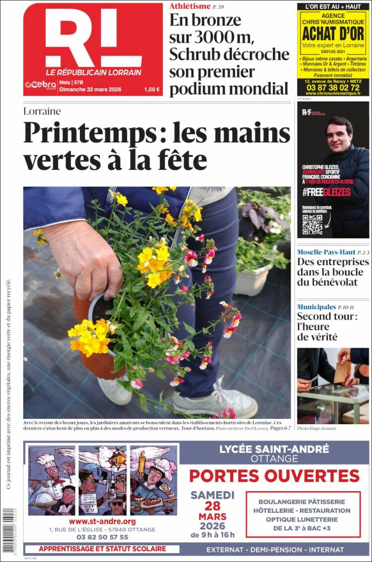 Portada de Le Republicain Lorrain (Francia)
