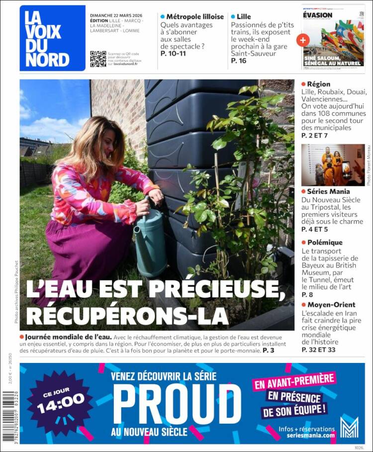 Portada de La Voix du Nord (Francia)