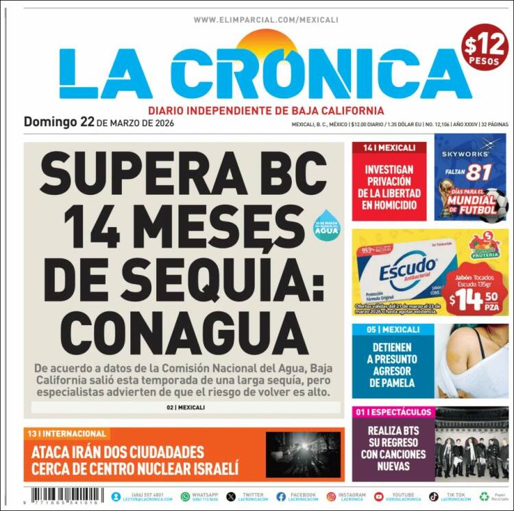 Portada de La Crónica de Baja California (M&eacute;xico)