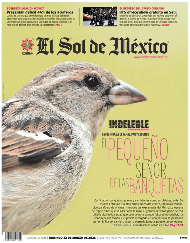 Portada de El Sol de México (M&eacute;xico)
