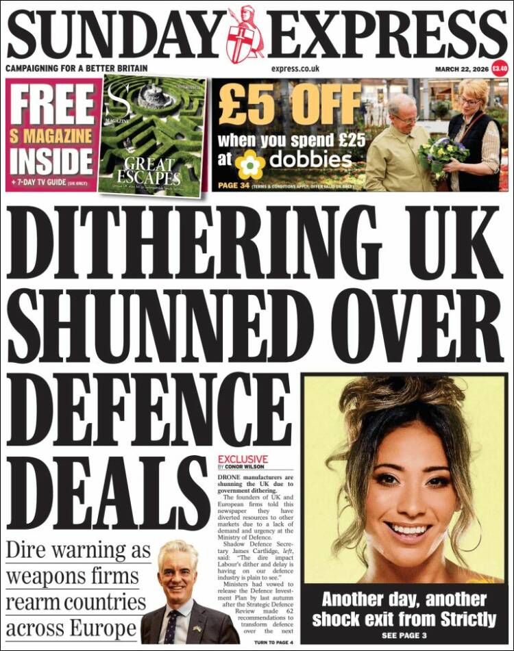 Portada de Daily Express (Reino Unido)