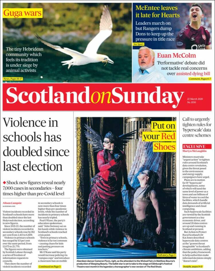 Portada de The Scotsman (Reino Unido)