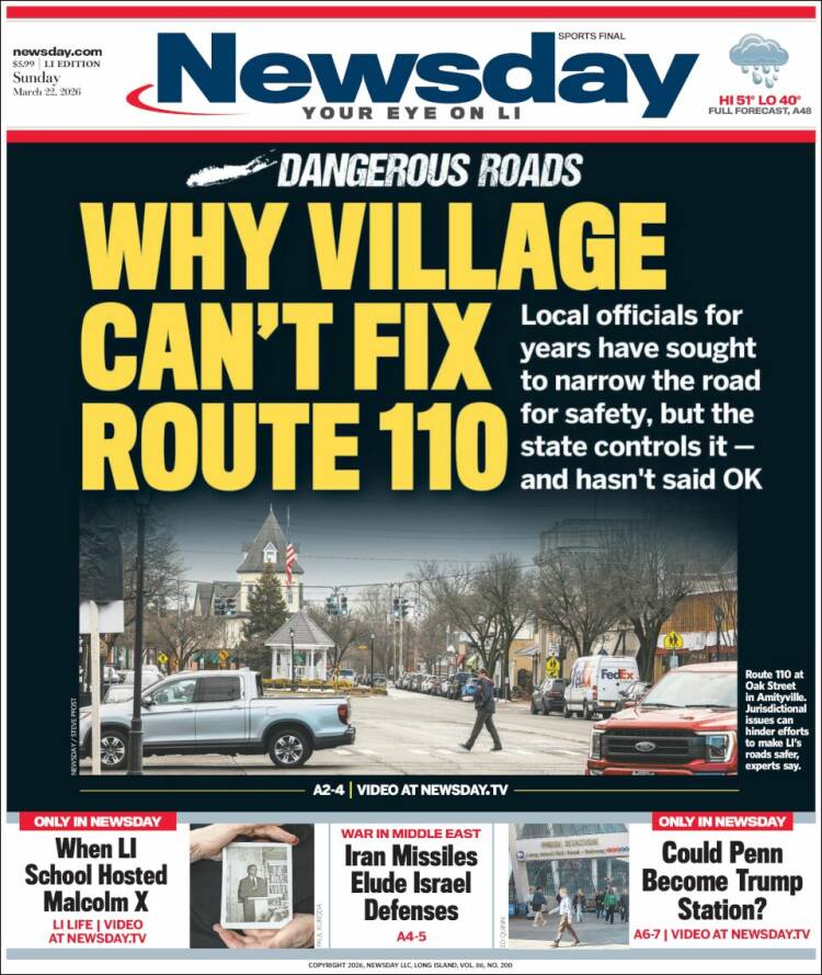 Portada de Newsday (USA)