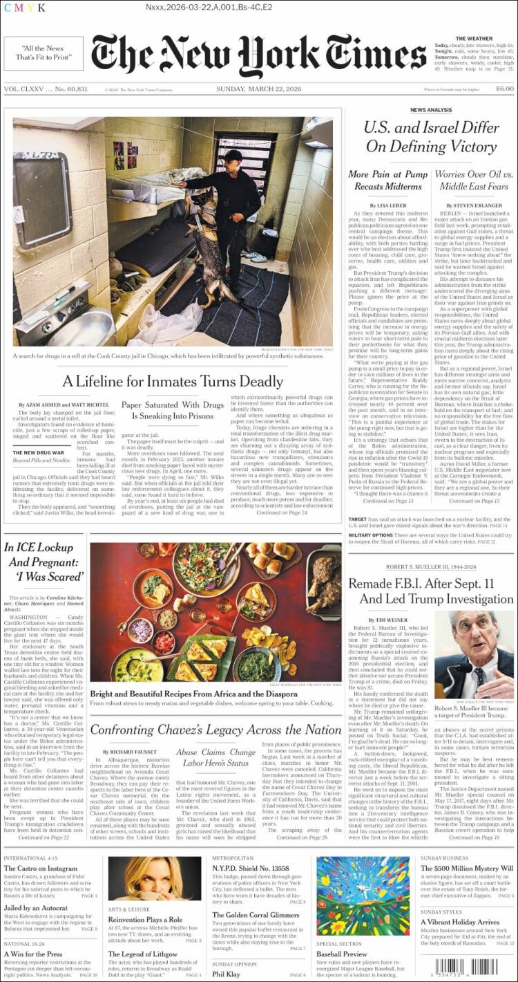 Portada de New York Times (USA)