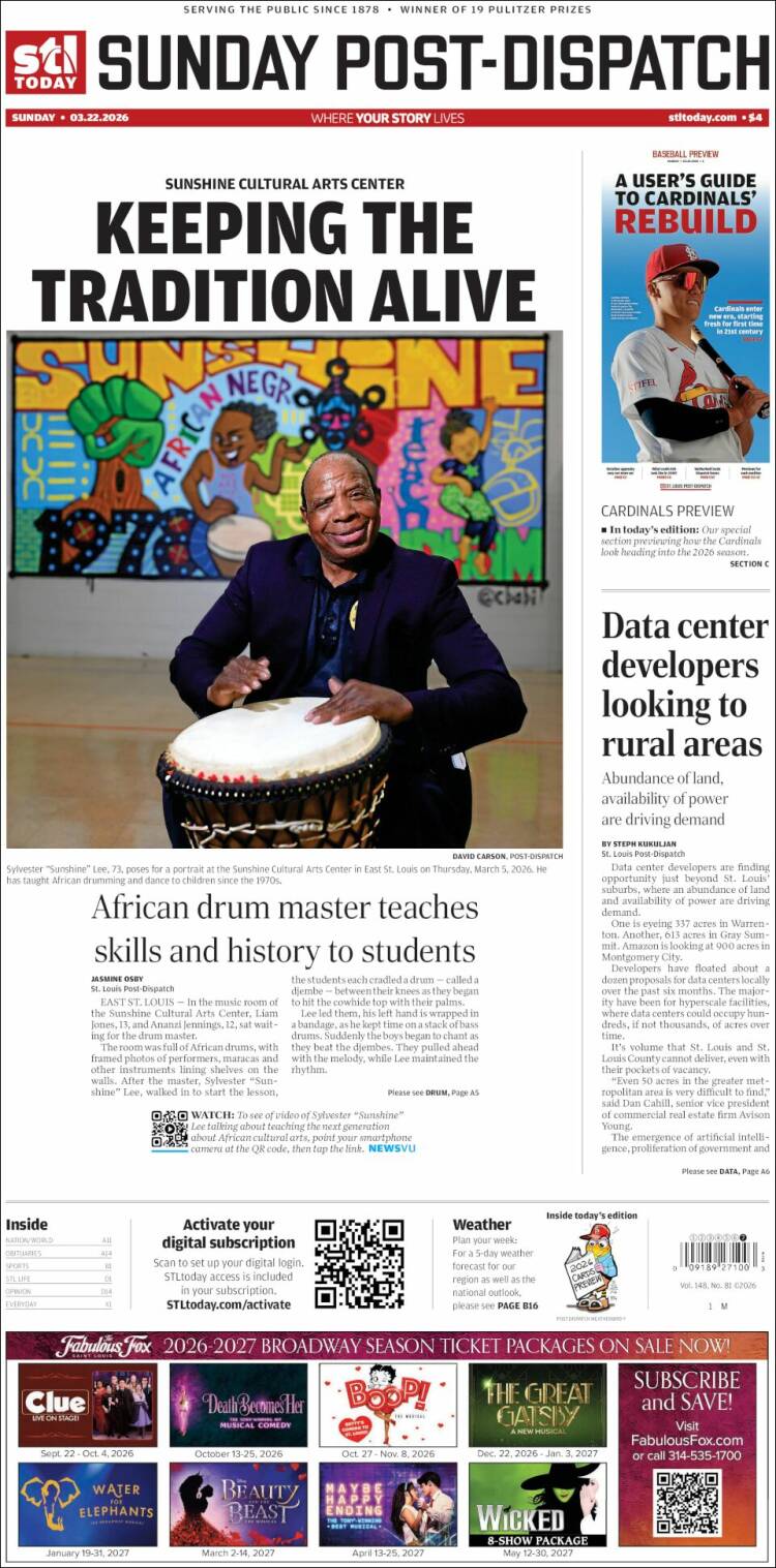 Portada de St. Louis Post-Dispatch (USA)