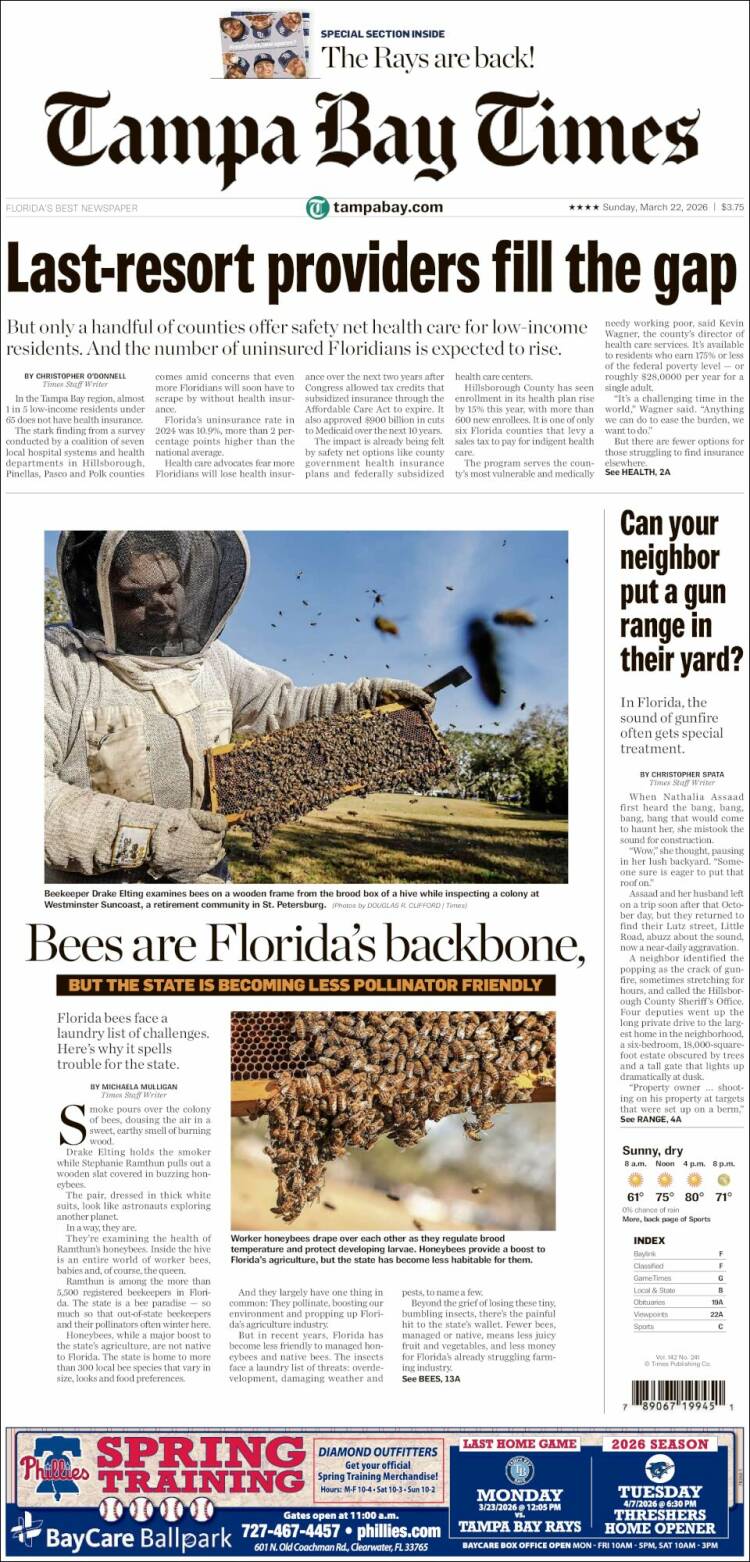 Portada de Tampa Bay Times (USA)
