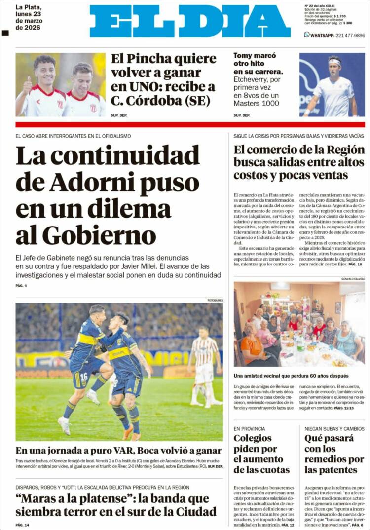 Portada de El Día de la Plata (Argentina)