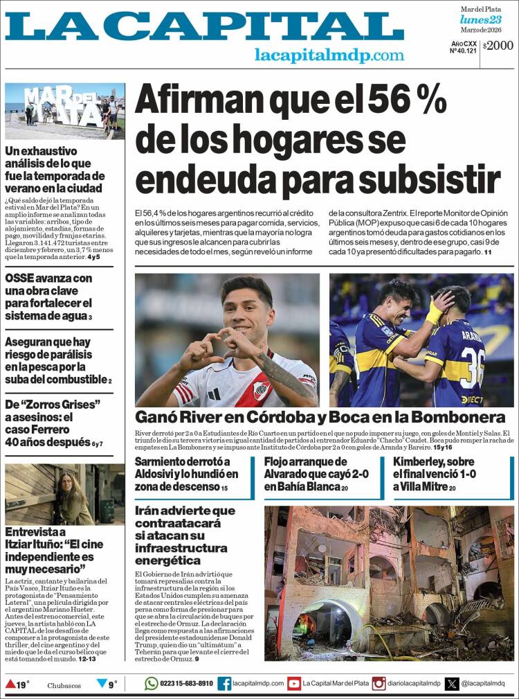Portada de Diario La Capital - Mar del Plata (Argentina)