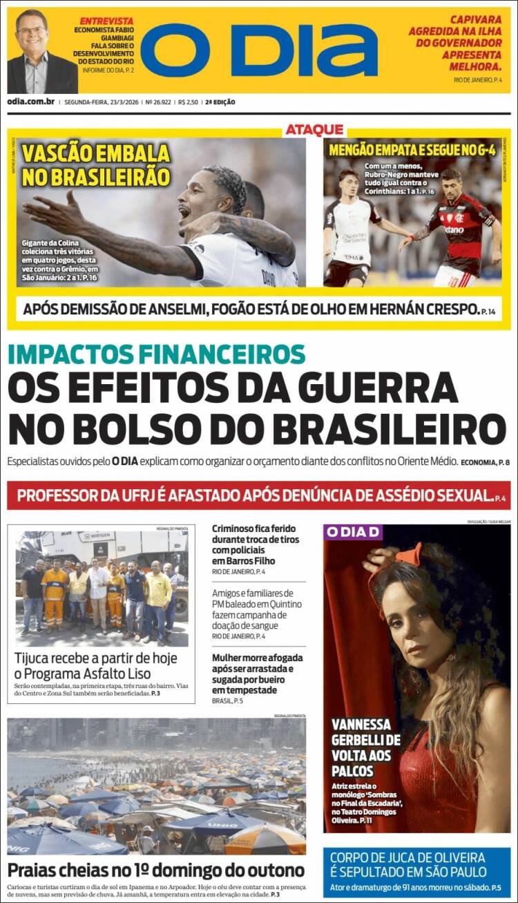 Portada de O Dia (Brasil)