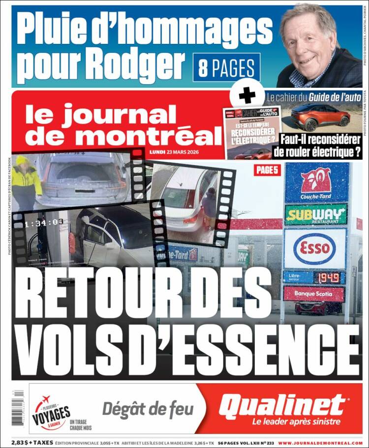 Portada de Le Journal de Montréal (Canad&aacute;)