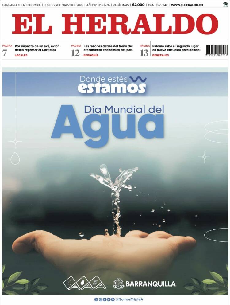 Portada de El Heraldo (Colombia)