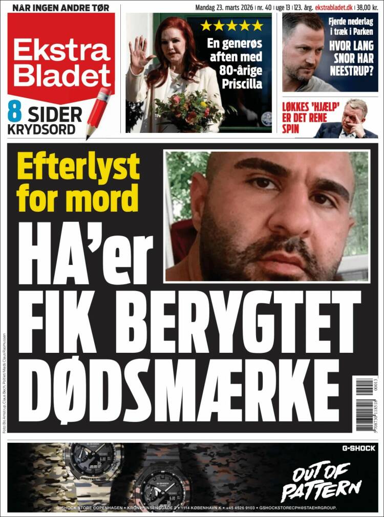 Portada de Ekstra Bladet (Dinamarca)