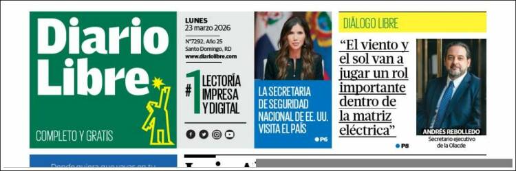 Portada de Diario Libre (R. Dominicana)