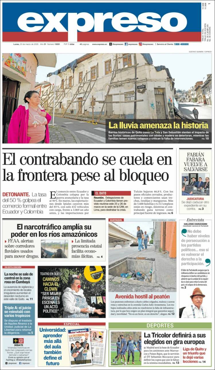 Portada de Expreso (Ecuador)