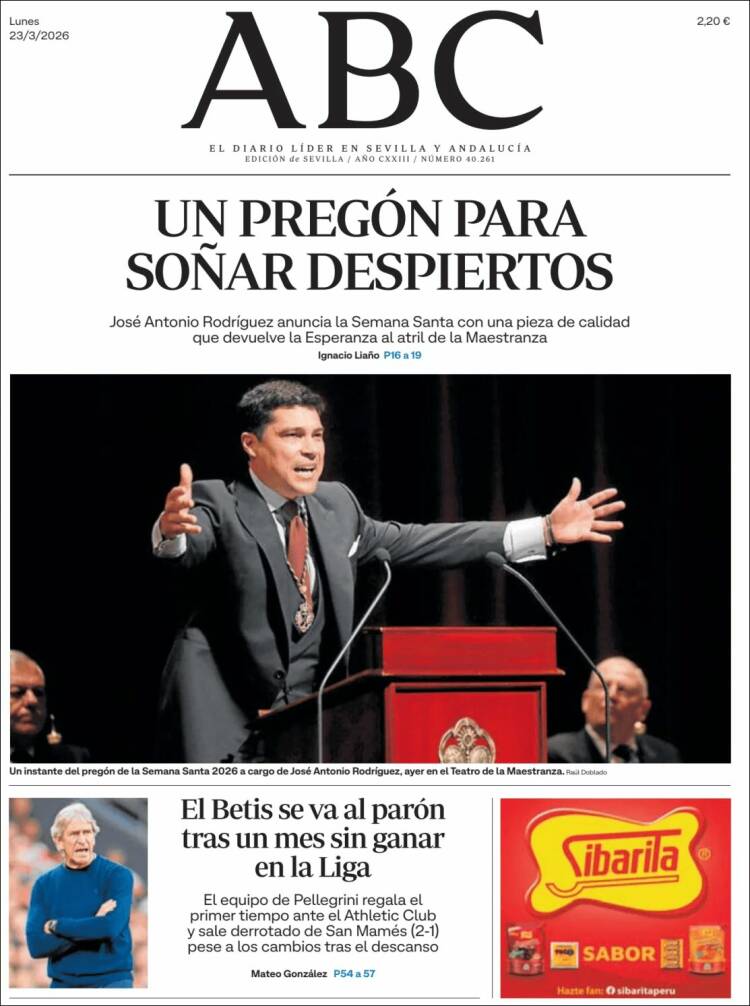 Portada de ABC - Sevilla (Espa&ntilde;a)