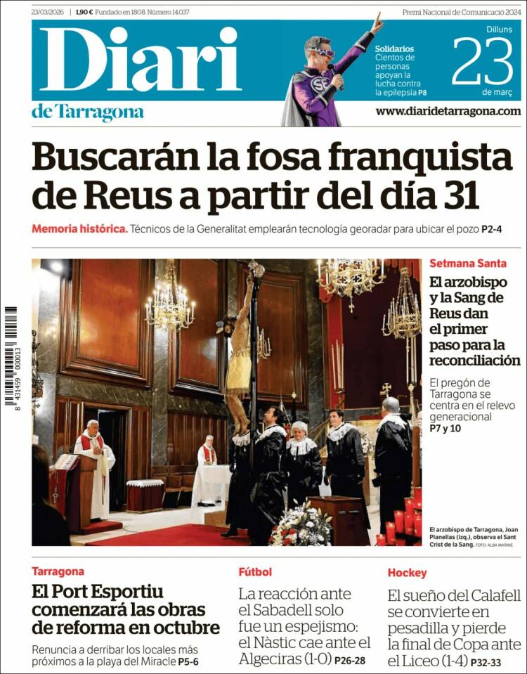 Portada de Diari de Tarragona (Espa&ntilde;a)