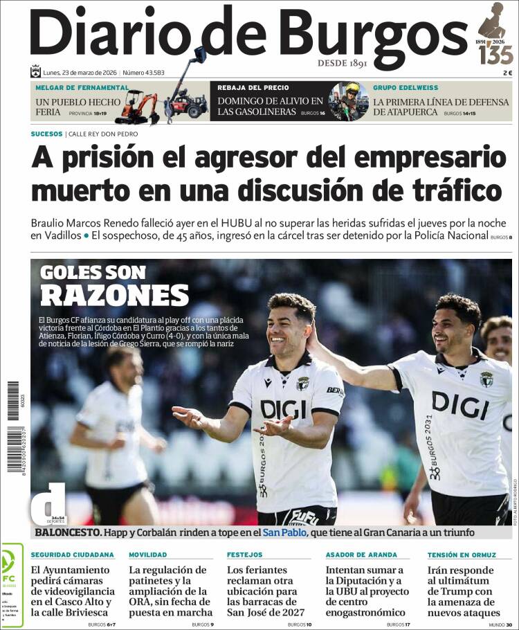 Portada de Diario de Burgos (Espa&ntilde;a)