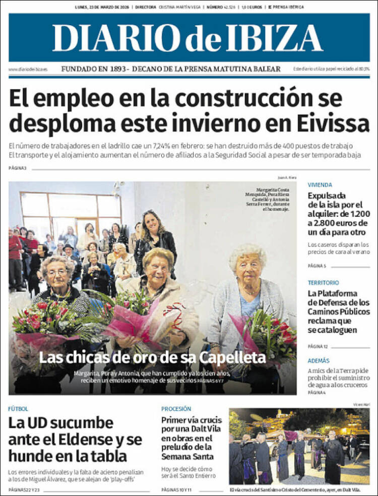 Portada de Diario de Ibiza (Espa&ntilde;a)