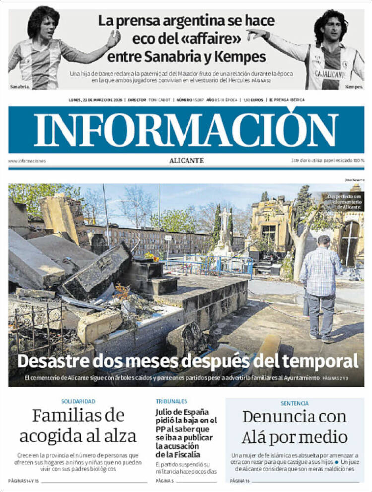 Portada de Diario Información (Espa&ntilde;a)