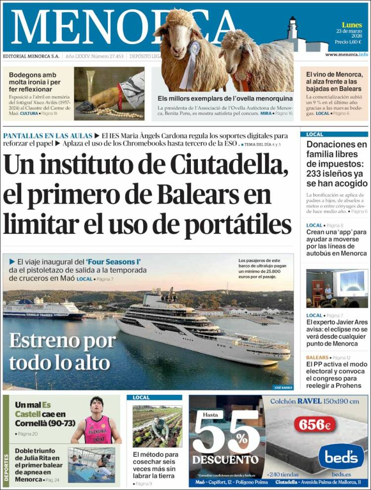 Portada de Menorca - Diario Insular (Espa&ntilde;a)