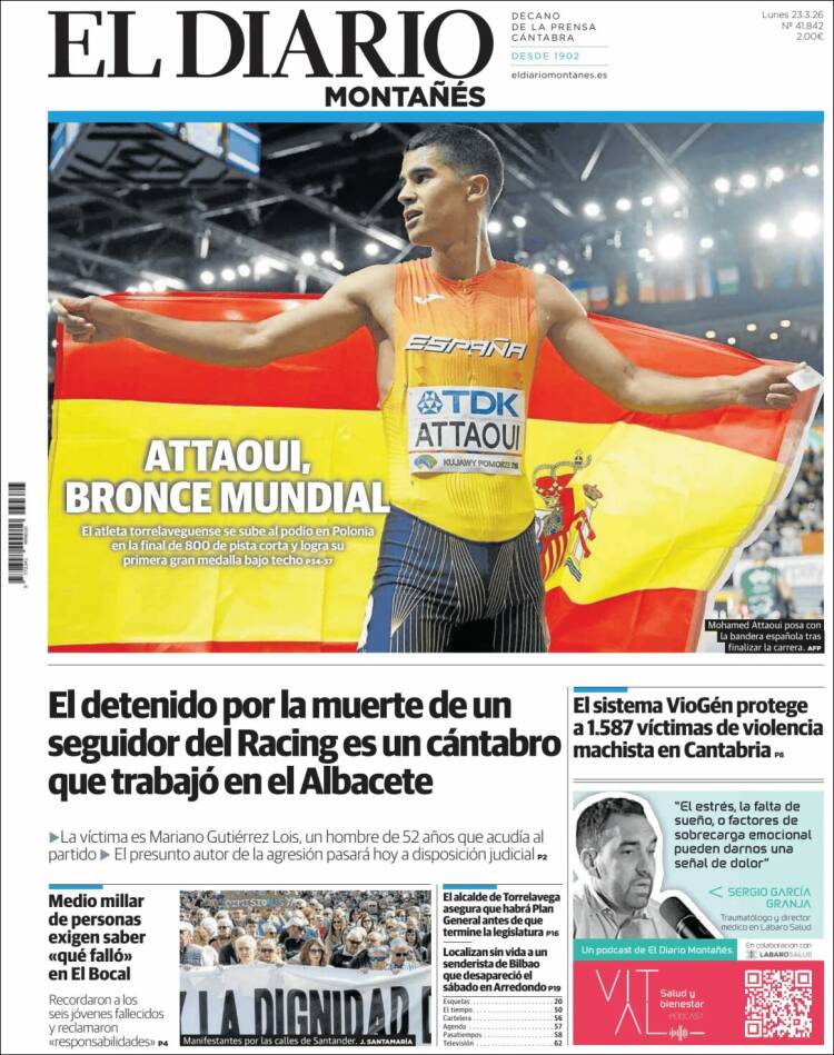 Portada de El Diario Montañés (Espa&ntilde;a)