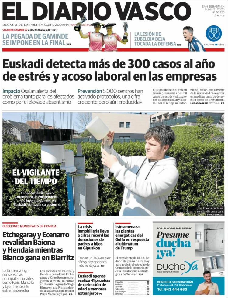 Portada de Diario Vasco (Espa&ntilde;a)