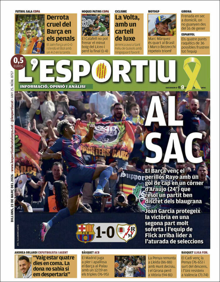 Portada de L'Esportiu (Espa&ntilde;a)