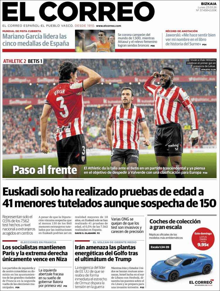 Portada de El Correo (Espa&ntilde;a)