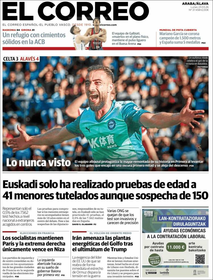 Portada de El Correo - Álava (Espa&ntilde;a)