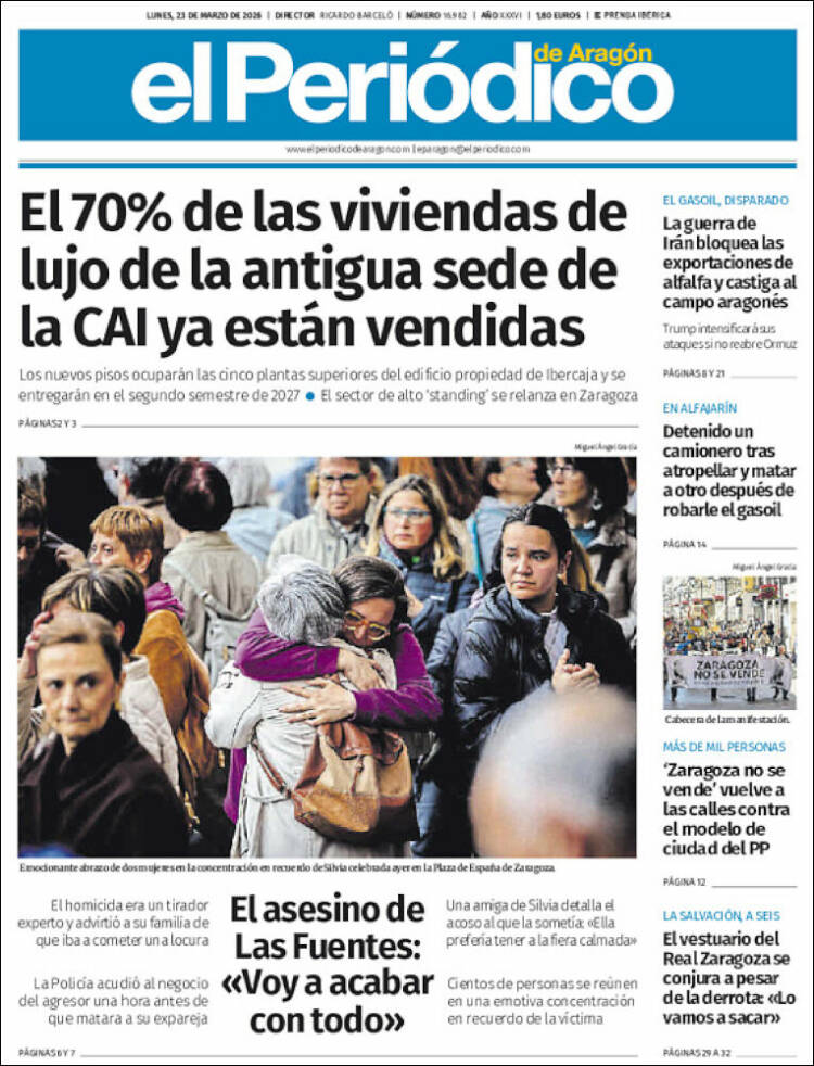 Portada de El Periódico de Aragón (Espa&ntilde;a)