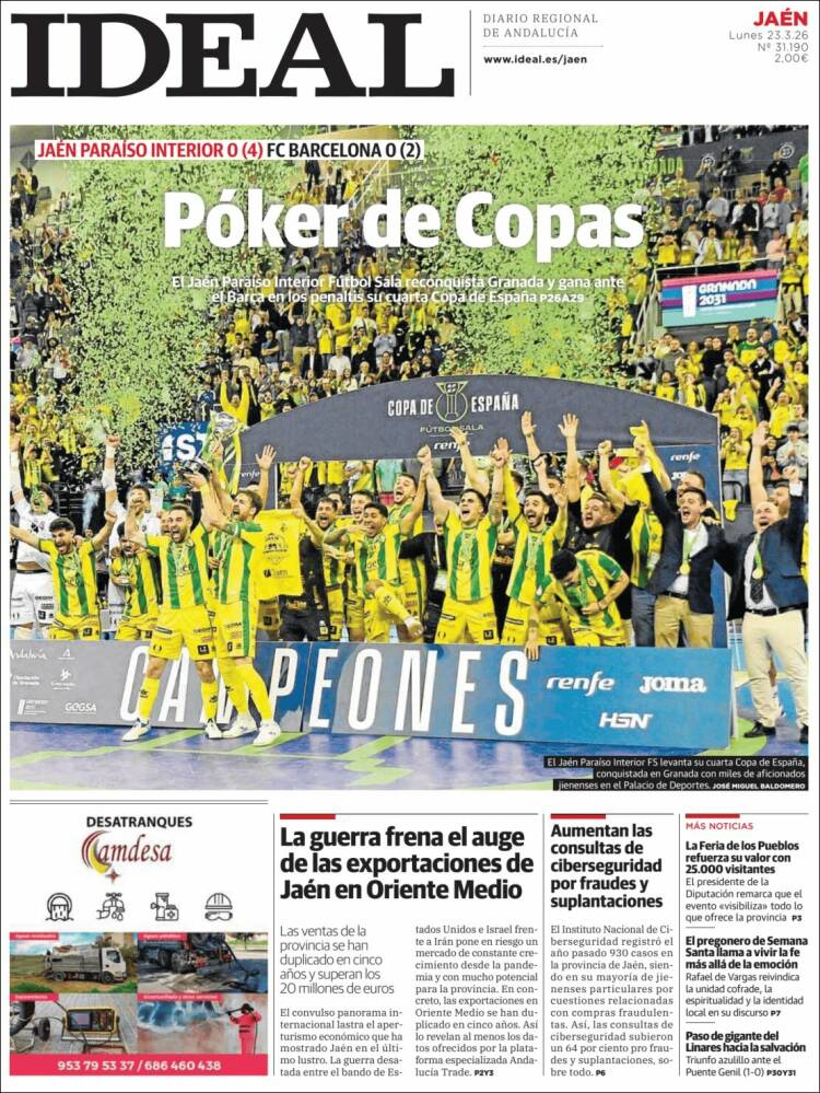 Portada de El Ideal de Jaén (Espa&ntilde;a)