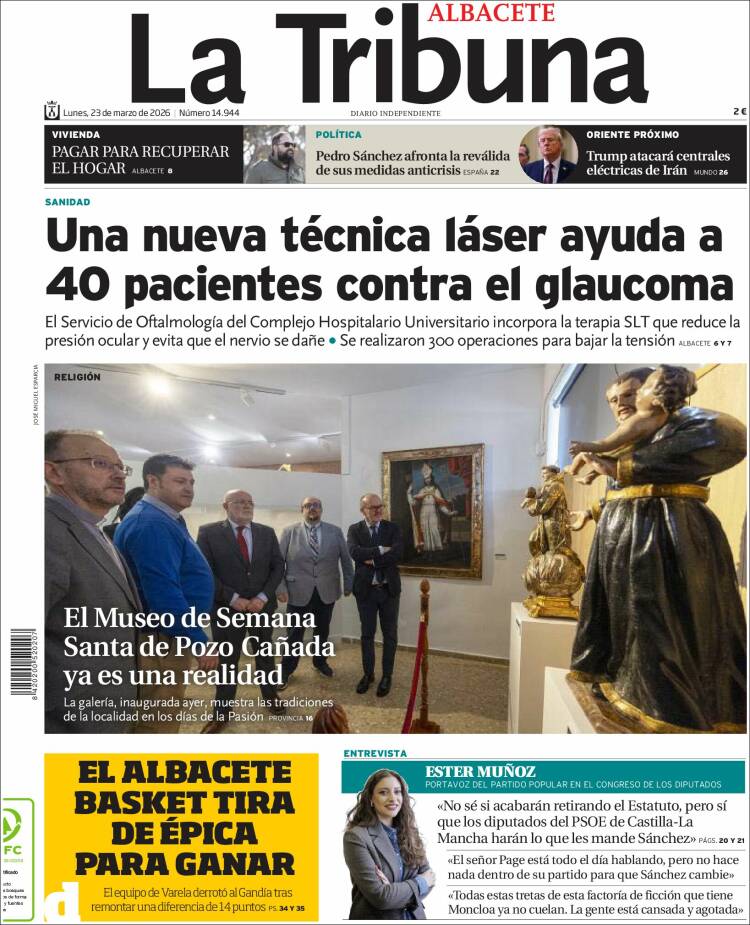 Portada de La Tribuna de Albacete (Espa&ntilde;a)