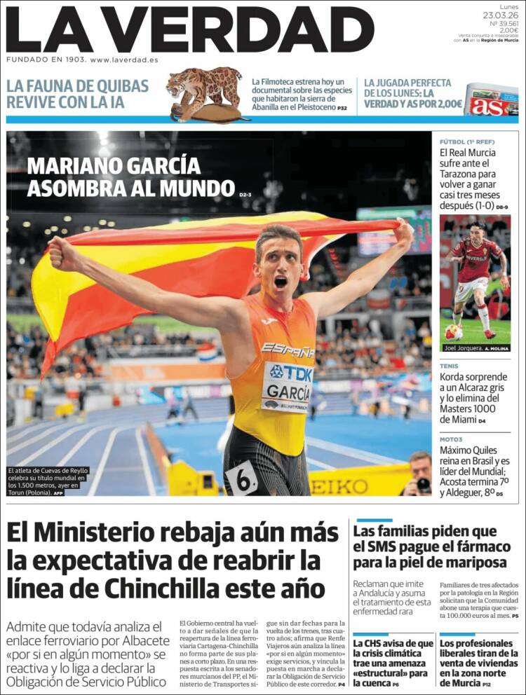 Portada de La Verdad de Murcia (Espa&ntilde;a)