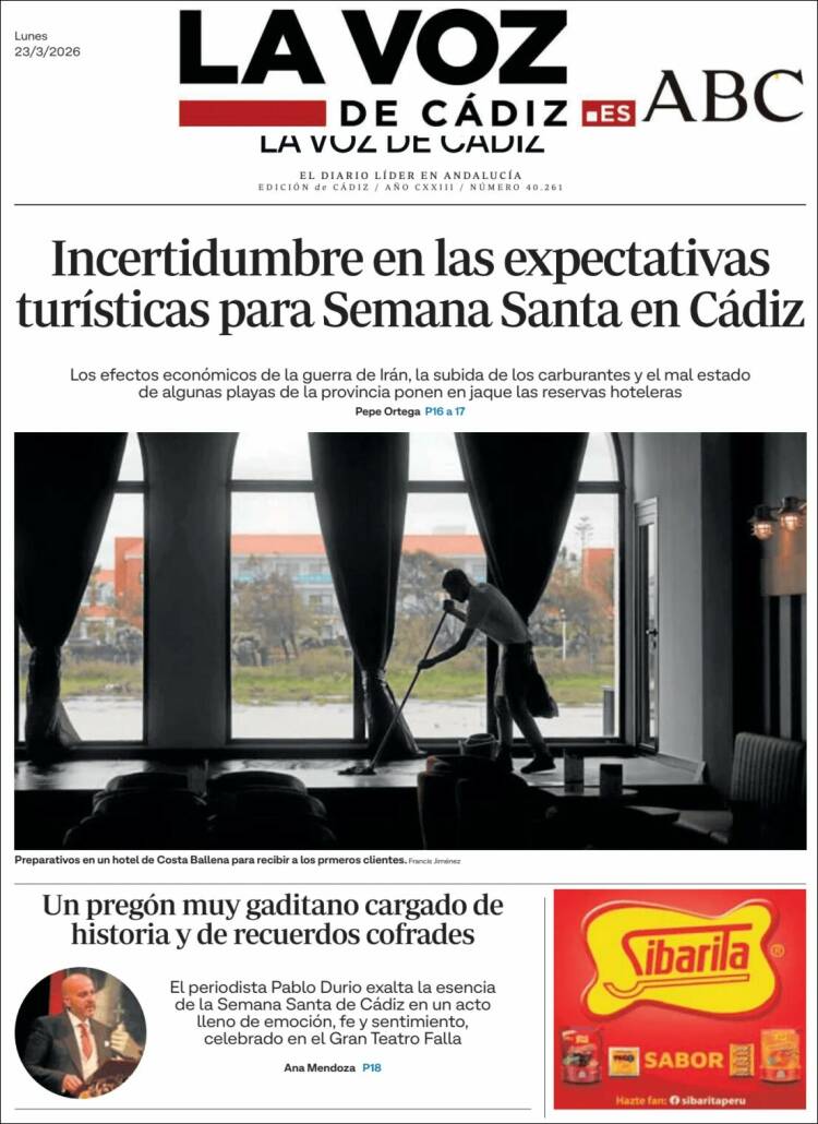 Portada de La Voz de Cádiz (Espa&ntilde;a)