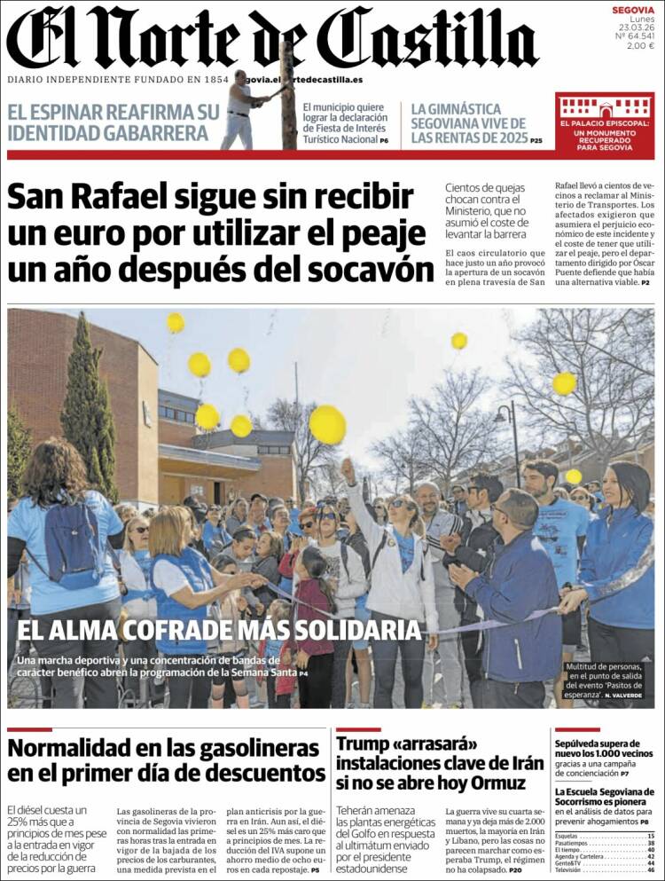 Portada de Norte de Castilla - Segovia (Espa&ntilde;a)