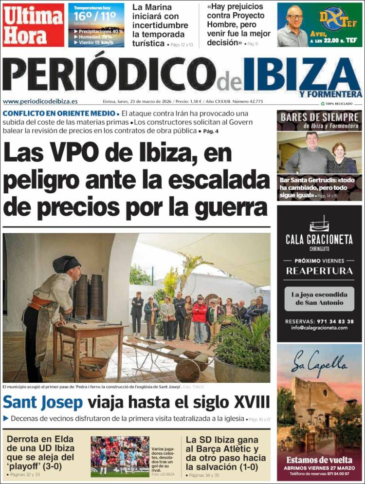 Portada de Periódico de Ibiza (Espa&ntilde;a)