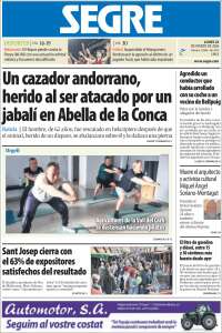 Portada de Segre  (Espagne)