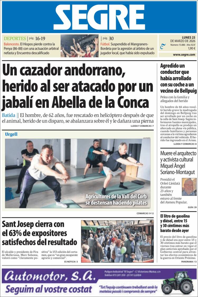 Portada de Segre  (Espa&ntilde;a)