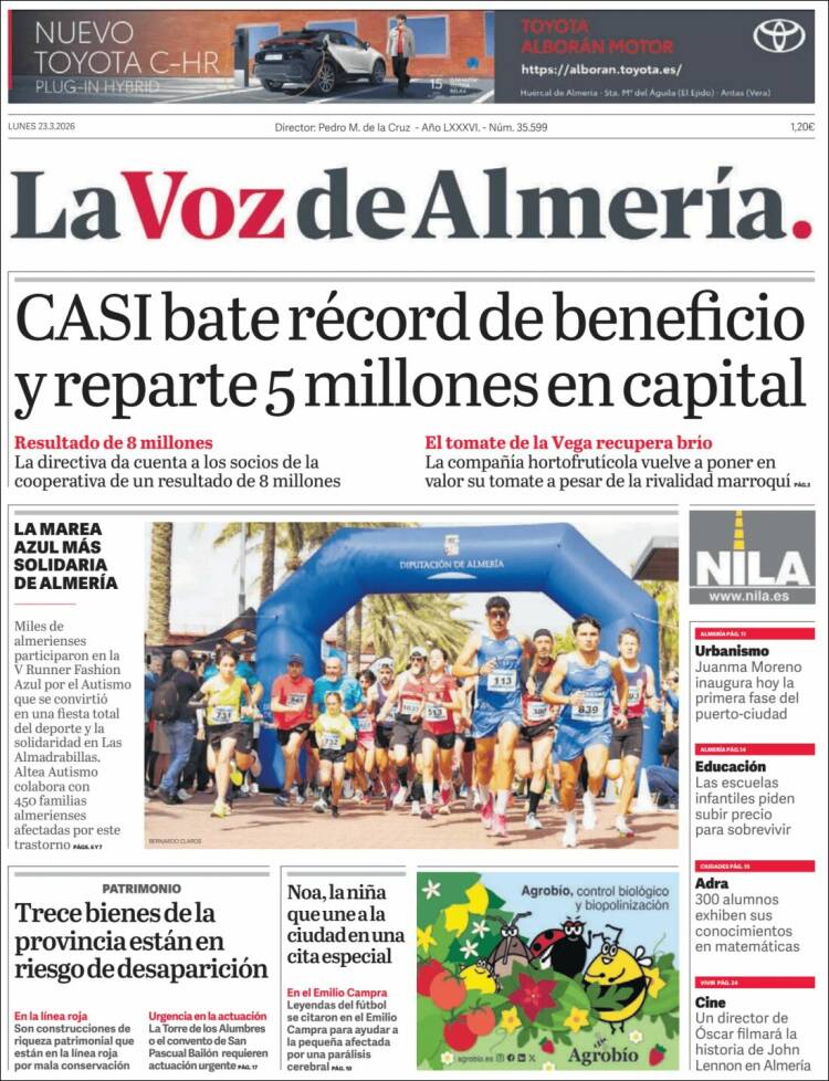 Portada de La Voz de Almería (Espa&ntilde;a)