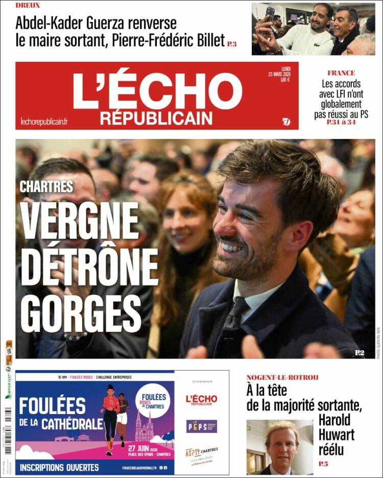 Portada de L'Echo Républicain (Francia)