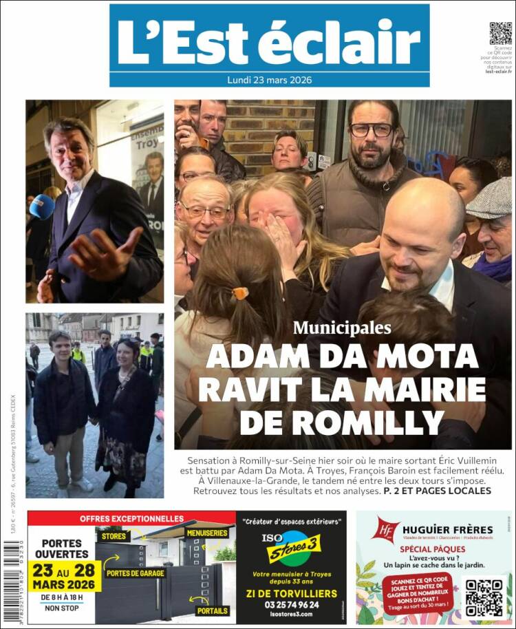 Portada de L'Est Eclair (Francia)