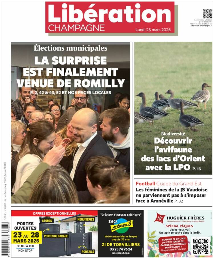 Portada de Libération Champagne (Francia)