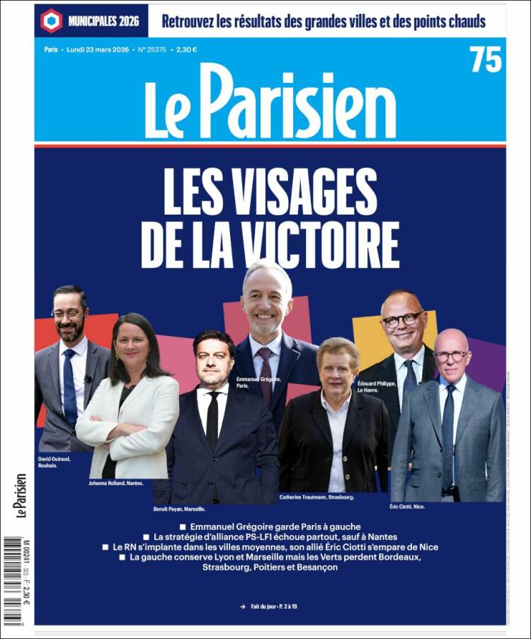 Portada de Le Parisien (Francia)