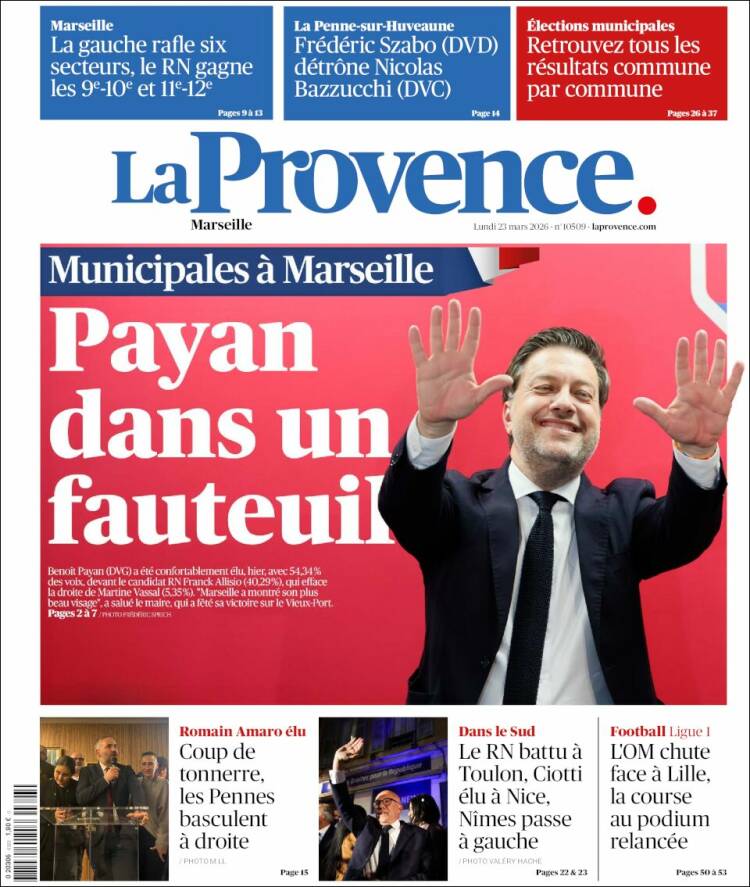 Portada de La Provence (Francia)