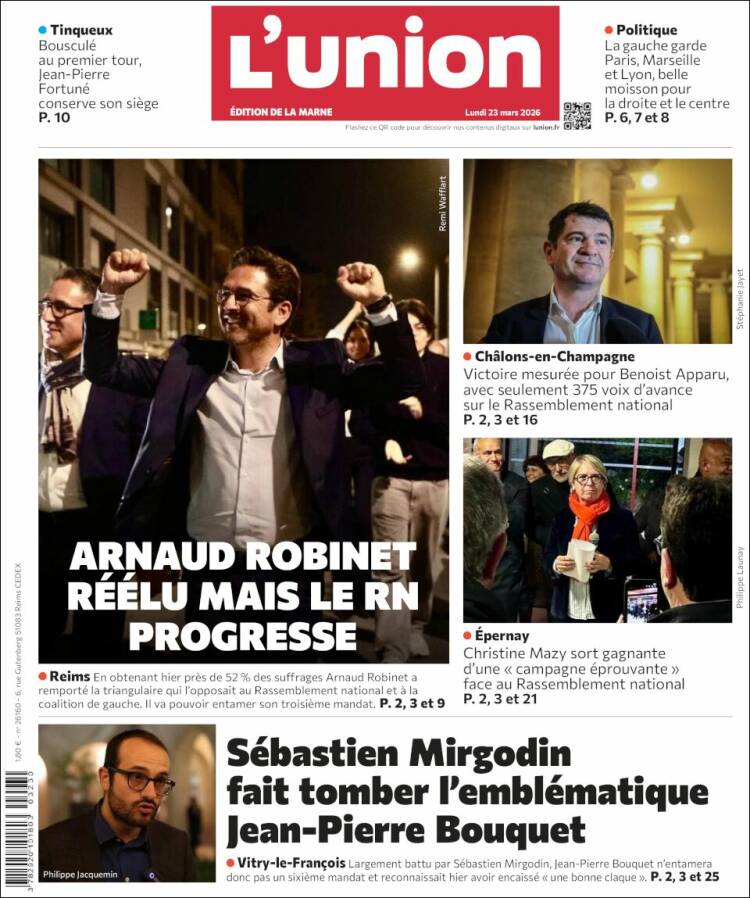 Portada de L'Union (Francia)