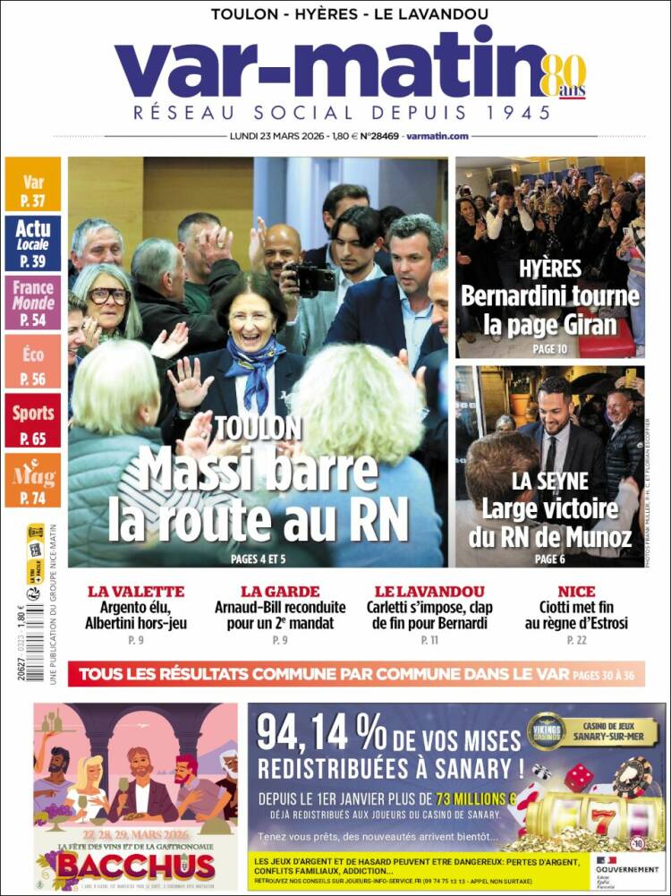 Portada de Var-Matin (Francia)