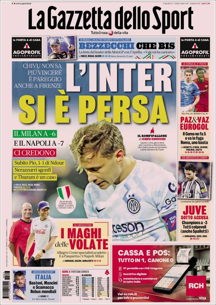Portada de La Gazzetta dello Sport (Italia)