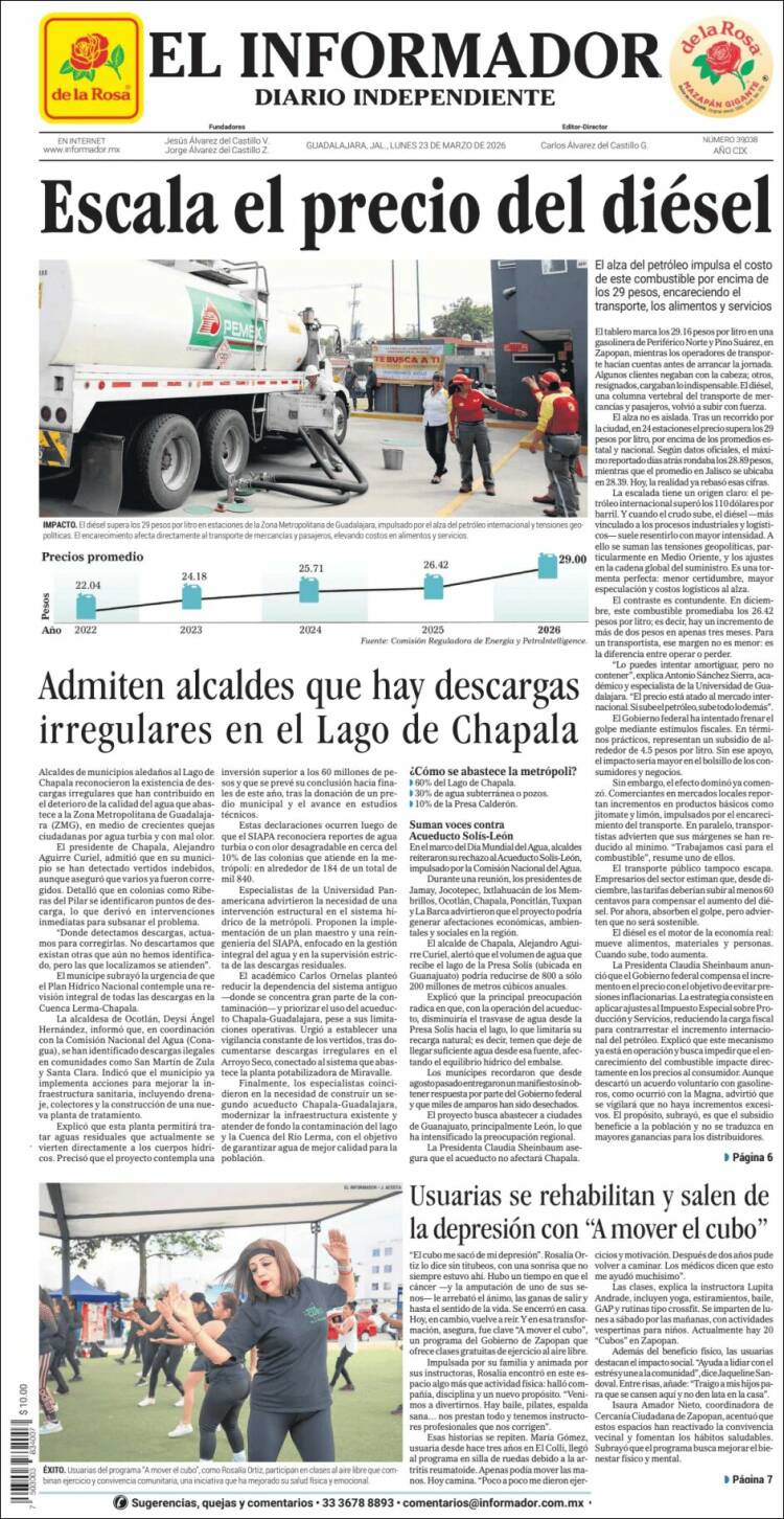 Portada de El Informador (M&eacute;xico)